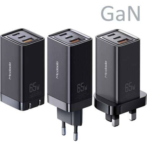 GaN Charger 65W Fast Charge Type C USB with QC4.0 PD3.0 Portable For iphone Macbook Thinkpad Dell HP Laptop Huawei Samsung