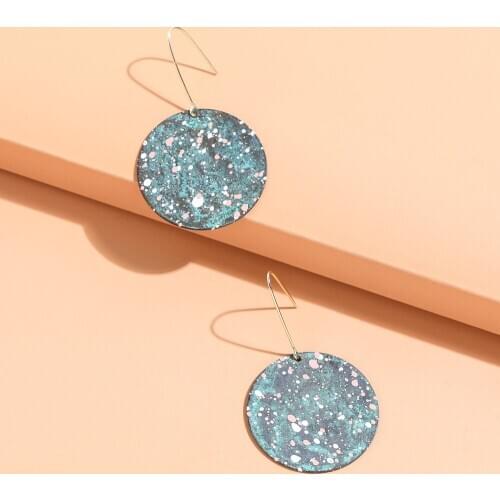 LUNA CHIAO Fashion Antique Jewelry Vintage Chic Style Patina Plating Round Disc Drop Earrings for Women