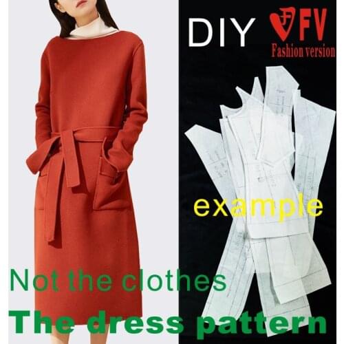 Womens double-sided woolen dress new style long-sleeved big-name plate-making garment sewing drawings BLQ-336