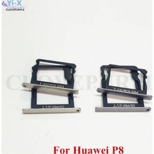 10PCS/Lot New SIM Card Holder +Micro SD Card Tray Holder Slot Adapter For Huawei P8