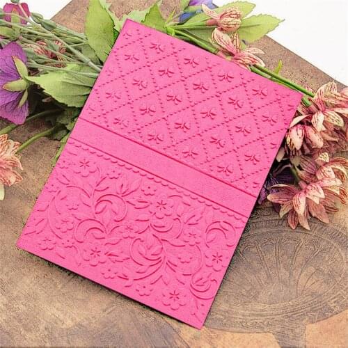 12x15cm Bow vine Embossing folders Plastic bump Scrapbooking DIY Template Fondant indentation Cake Photo Album Card Make