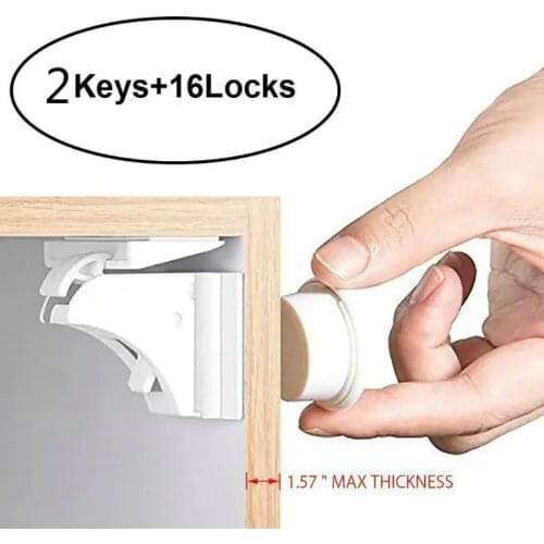 16Pcs Invisible Child Safety Magnetic Lock Baby Proof Cupboard Door Drawer Locks Kids Magnetic Lock Kids Safety Invisible Lock