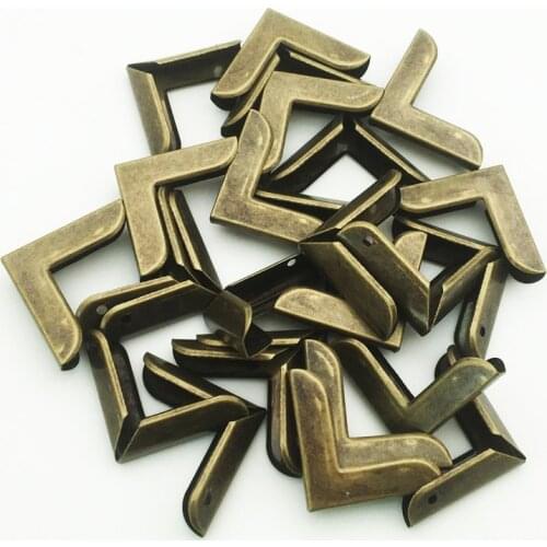 40pcs/Lot 23X23X7mm Retro Smooth Metal DIY Bronze Book Scrapbooking Album Menu Folder Protectors Corner For Photo Album WD0269