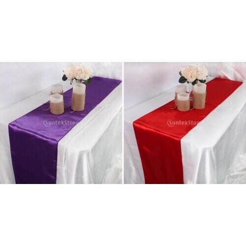 5pcs Plain Satin Table Cover Decoration for Home Party Event Accessories