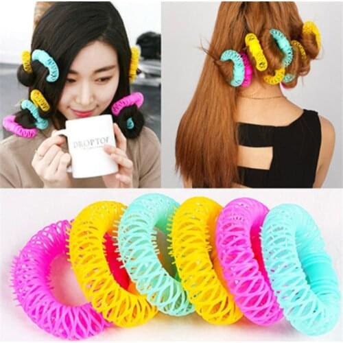 8pcs Plastic Hair Styling Roller Hair Donut Curling Iron Practical Hairdressing DIY Curl Tool Make Up Accessories Headwear