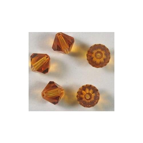 Free Shipping, 720pcs/Lot 4mm topaz color Chinese Top Quality Crystal Bicone Beads