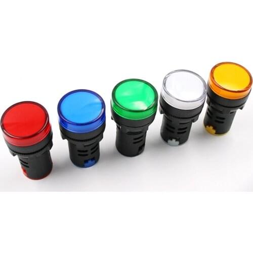 22mm AD16-22DS Indicator Pilot Signal Light Lamp Power Work 12V 24V 110V 220V 380V Red Blue Green Yellow White