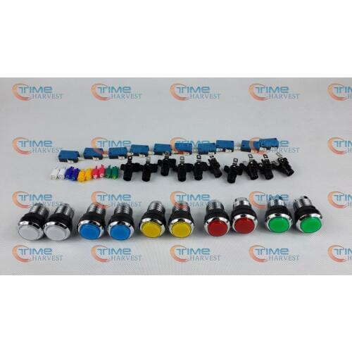 100 pcs Silver Plated Illuminated Chrome Button with microswitch for Arcade Game Machine accessories Arcade Cabinet Parts
