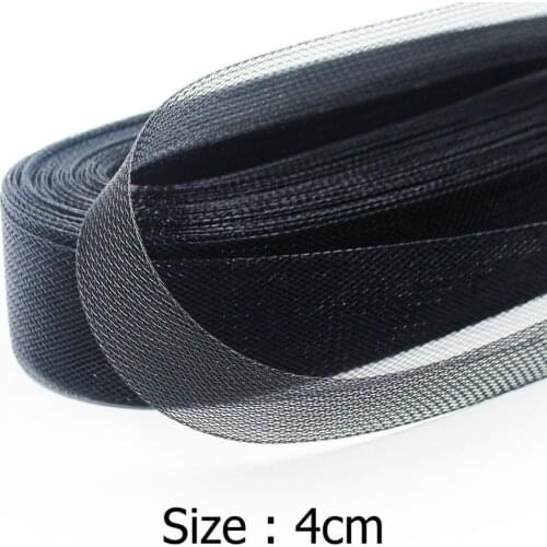 [IuBuFiGo] 1.6" (4.0cm) Flat Stiff Hard Plain Crins Horsehair Crinolines Braid For Making Dress Hat 100yards/Lot #2Color