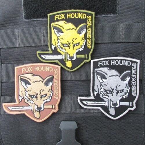 Metal Gear Solid Foxhound Emblem Patch Fox Hound Uniform Patch Badge Militaria Fox Hound Special Force Group Patches