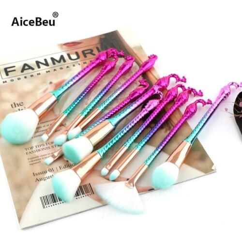 AiceBeu 11pcs Makeup Brushes Set Pro Powder Foundation Eyebrow peacock Eyeliner Lip Concealer Brush Cosmetics Pincel Maquiagem