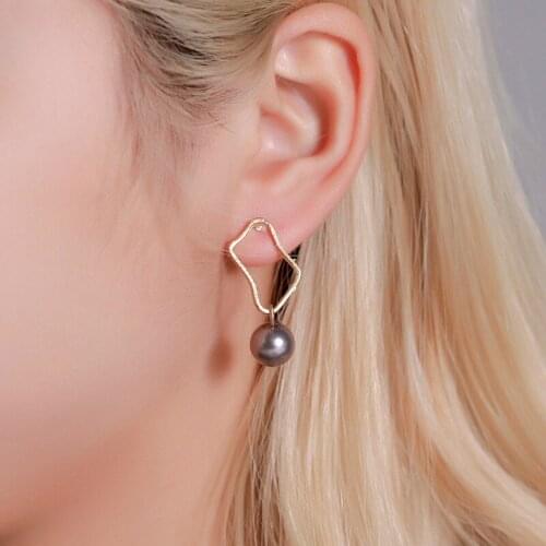 Irregular Circles Hollow Square Ball White Simulated Pearl Rhinestone Women Dangle Earrings & Drop Earrings 6pairs/set