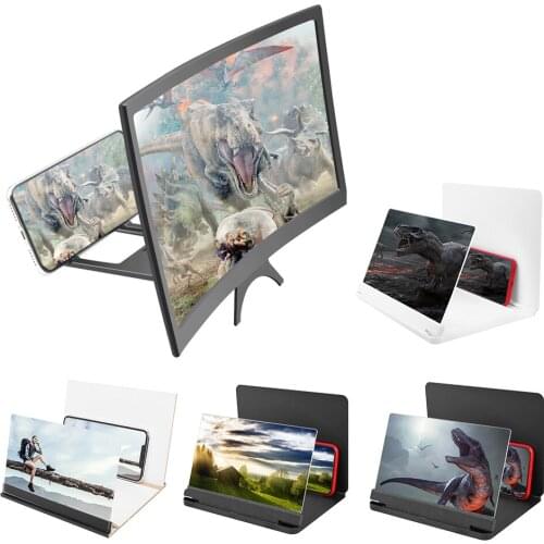 12inch New Mobile Phone Curved Screen Amplifier HD 3D Video Mobile Phone Magnifying Glass Stand Bracket Phone Foldable Holder