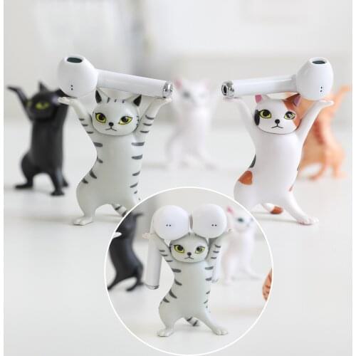Enchanting Weightlifting Cat Pen Holder Carrying Coffin Bracket Cat Cute Decoration Hand-made Home Decore Easter Decoration