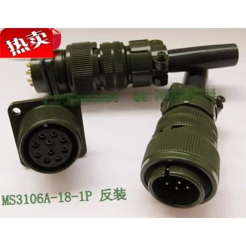 Original new 100% 5015 American Standard aviation plug straight MS3106A18-1P MS3102A18-1S 10 core waterproof connector