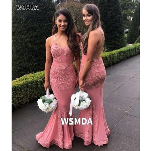 3D Flowers Sweetheart Backless Mermaid Bridesmaid Dress Zipper Stretchy Bodice Long Maid of Honer Dress Dress for Wedding Party
