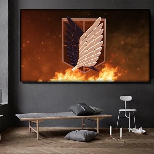 Attack on The Giant Japanese Anime Wings of Liberty Shingeki No Kyojin Posters Canvas Painting Wall Art for Bedroom Decoration