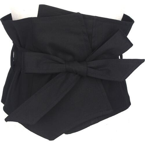 Brand Suit Fabric Dress Belts Women Black 19CM Wide Belt Dress Accessories Female Girdle Caestus Slimming Corset Strap Belts