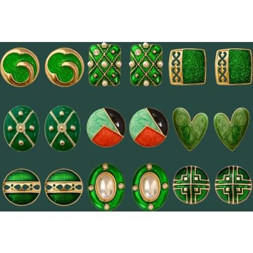 Retro court oil dripping French Earrings ear versatile Vintage Western cool new earrings