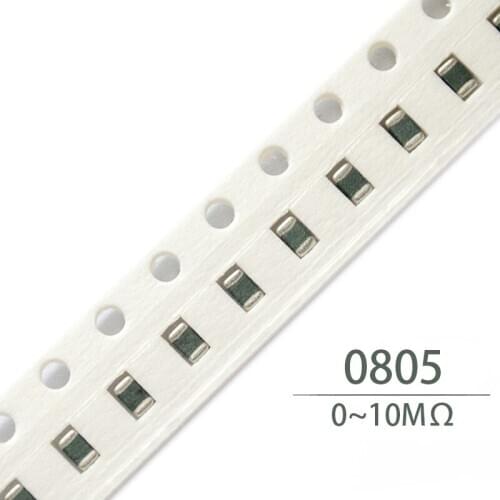 100Pcs 0805 SMD 1/4W chip resistor 0R 1R 1.1R 1.2R 1.3R 1.5R 1.6R 1.8R 2R 2.2R 2.4R 2.7R 3R 3.3R 3.6R 3.9R 4.3R 4.7R 5.1R 5.6R