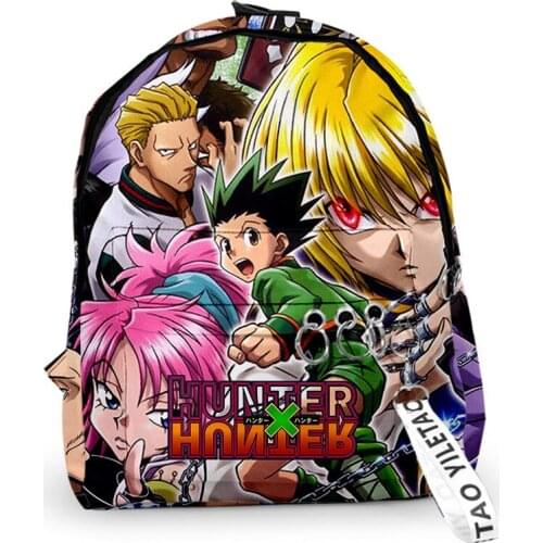 2021 Kawaii Backpacks Men Women HUNTER×HUNTER School Bags Multi Pocket Travel Bags 3D Print Teenage Notebook Backpack Bag