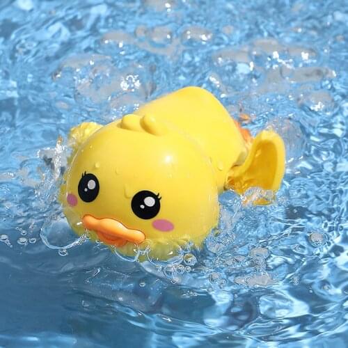 Bathroom Bath Shower Baby Clockwork Swimming Children Play Water CuteYellow Duck Bathing Bathtub Toys For Kid
