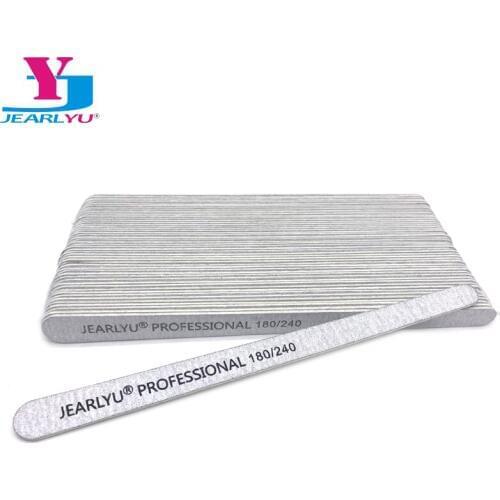 50pcs/lot Sanding Nail Files 180/240 Grey Wooden Double Sided Thin UV Gel Nail Buffer Block Manicure Polishing Files Makeup Art