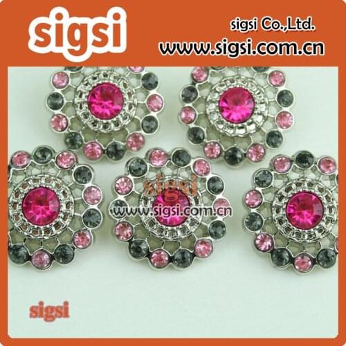 Special deign color flower model customized acrylic rhinestones button