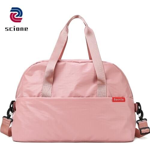 Pink Yoga Mat Bags Women Sports Gym Bags for Fitness Wet and Dry Separation Folding Handbag Girls Nylon Training Travel Bag