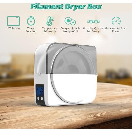 3D Printer Filament Dryer Box Spool Holder 35-55℃ Temperature w/ 2 Inch LCD Display Timer Function for 1.75/2.85/3.00mm Filament