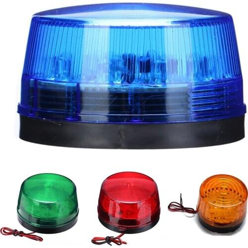 12V LED Warning Alarm Light Plastic Flash Alarm Signaling Light Flashing Light With Paster Bases Orange,Green,Blue,Red