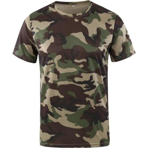Outdoor Camouflage T Shirt Breathable Quick Dry Sport Tactical Military Hiking Camo Shirts Tee Tops Tshirt esdy Hunting Clothes
