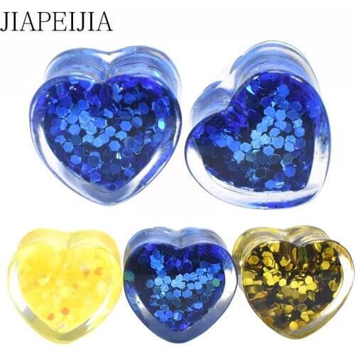 Heart Shaped Ear Plugs Tunnels Gauges Stretcher Acrylic Piercings Jewelry Ear Expander Stretcher 6-25mm