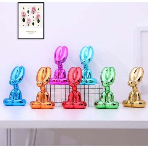 DECORATION BALLOON HANDICRAFT HOME DECORATION SCULPTURE RABBIT SERIES RESIN MASCOT EUROPE NORDIC ABSTRACTION ANIMAL CN(ORIGIN)