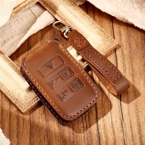 High Quality Leather car key cover case shell fob For Land Rover Evoque Velar Discovery 5/Jaguar E-Pace 2018 2019 key House