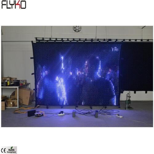Factory price changeable and flexible high quality P35mm 2x3m resistance and durable marley led video curtain