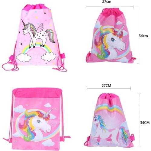 1pcs/lot Unicorn Birthday Party Drawstring Bag Gift Bag For Gifts Party Decoration For First Birthday Girl Party Kids Favor