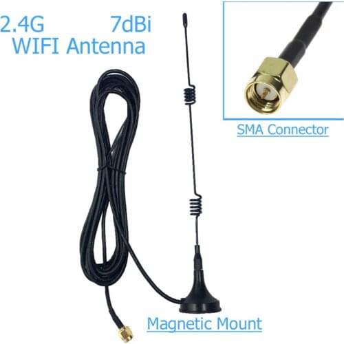 1 pcs Wifi WLAN 5 X Range Booster SMA 2.4GHz 7DBI Wireless Antenna Extender + Base Omni-Directional Antenna