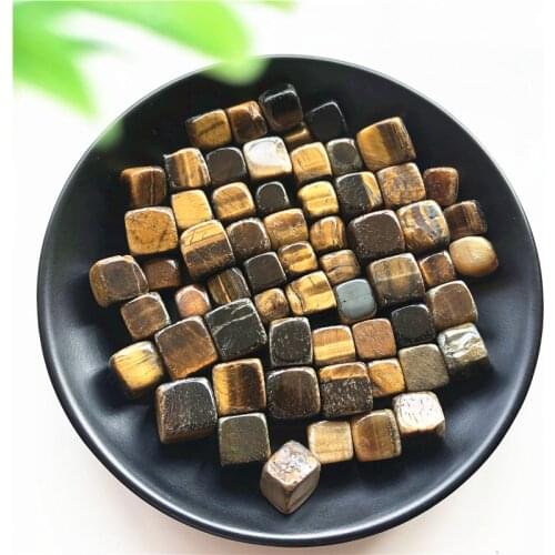100g Natural Square Tigers Eye Crystal Gravel Rock Quartz Mineral Specimen Tank Garden Natural Stones and Minerals