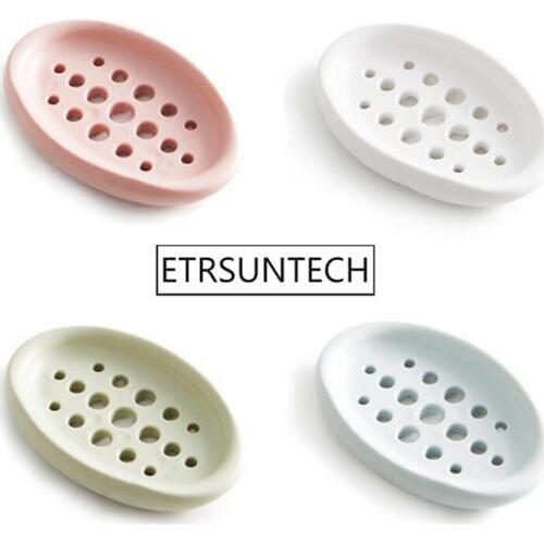 100pcs Silicone Non-slip Soap Holder Dish Bathroom Shower Storage Plate Stand Hollow Dishes Openwork Soap Dishes