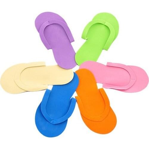 12pair/lot Soft Nail Disposable Slippers Flip Flop Foam Pedicure Foot Spas Separators Nails Art Beauty Slipper Random Color