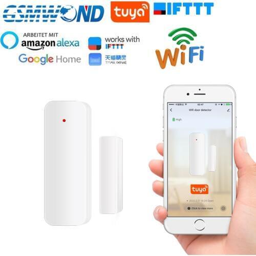 2.4G Wifi Door Sensor Tuyasmart Smart Life APP Door Open / Closed Detectors Home Smart Compatible With Alexa Google Home IFTTT