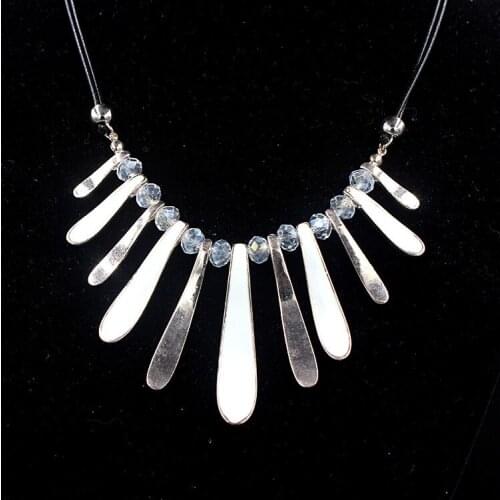 2014 perfume women fashion popular chunky strip Gold white color High luxury statement necklace & Pendants choker chain necklace