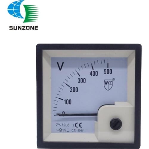 Class 1.5 AC Range 100V 150V 250V 300V 450V 500V 600V Analog Square Voltmeter Panel Volt Meter 72x72mm Voltage Voltmeter Panel