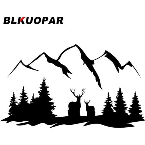 BLKUOPAR for Mountain Forest Silhouette Car Stickers Graffiti Creative Decals Occlusion Scratch Caravan Helmet Decor Car Label