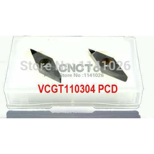 Free shipping 2PCS VCGT110304 PCD Diamond inserts ,Carbide Milling Inserts,CNC Insert, Turning inserts For SVQCR/ SVJCR / SVZCR
