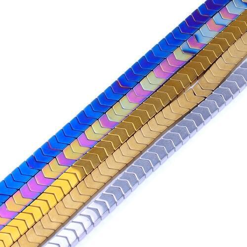 8colors 6mm Natural Stone Hematite Beads Bright Matt Geometric shape beads for DIY Necklace Bracelet Jewelry Making Accessories