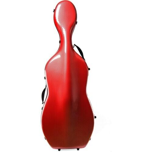 Factory outlet cello case 4/4 carbon fiber cello hard case 3.6kg red stripe color
