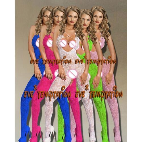 Fishnet Sheer Mesh Bodysuit Sexy Leotard Sex Clothes Open Crotch bra Mesh Flower Hot Stocking On The Body underwear A079