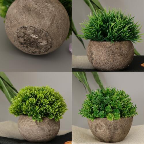 Simulation Artificial Plastic Plant Bonsai with Pot for Wedding Home Office Decoration